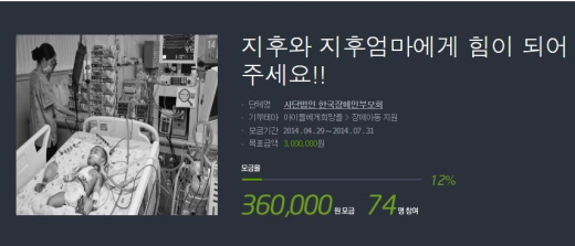 해피빈 모금 모습.ⓒ화면캡쳐